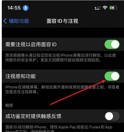 清远苹果14维修网点分享iPhone14注视感知功能有什么用 